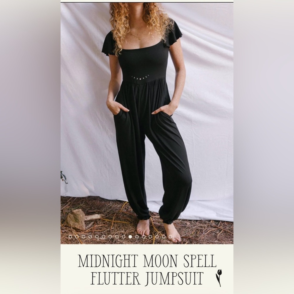 Purusha People Midnight Moon Spell Flutter Jumpsuit size small